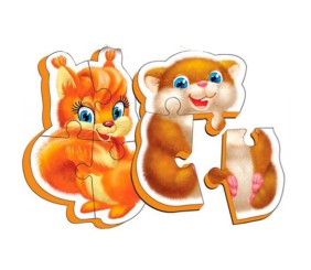 Мʼякі бебі пазли "Пухнастики" (2 пазли)