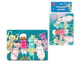 Мʼякі магнітні пазли "Звірята" (12 елем)