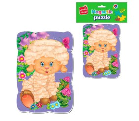 Мʼякі магнітні пазли "Овечка", 12 елем.