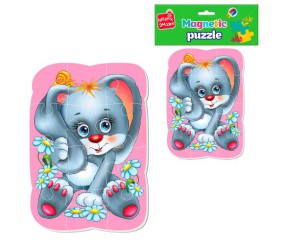 Мʼякі магнітні пазли "Зайчик" (12 елем)