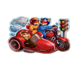 Багатошаровий вкладиш "Лисенята на мотоциклі"