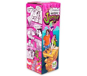 Настільна гра "Jenga: Стримуй баланс" 48 брусків, міні (укр)