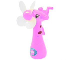 Ручний вентилятор "Жирафа" 18 см (рожевий)
