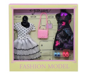 Ляльковий набір 2 сукні, сумочка, взуття Вид 1