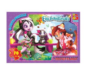 Пазли "Enchantimals" + постер, 70 елем.