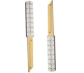 Сувенірні ножі "DOUBLE TANTO SILVER", дерево