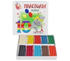 Пластилін дитячий, мʼякий, 10 кольорів