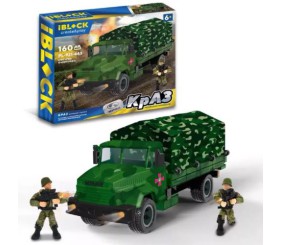 Конструктор IBLOCK "Армія: КрАЗ з тентом", 160 деталей