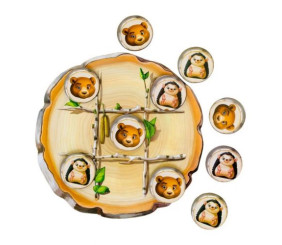 Деревʼяна гра "Хрестики-нуліки: їжачок і ведмедик"