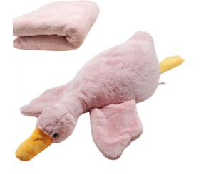 Мʼяка іграшка з пледом "Гусь-обіймусь", рожевий