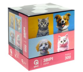 Пазли "Звірі. Пара собачок та кошенят", 300 деталей