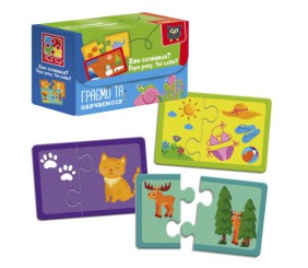 Пазли для малюків "Пори року. Чиї сліди? Хто заховався? (укр)