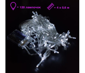 Гірлянда-штора, 400х60 см, 100 лампочок (біле світло)