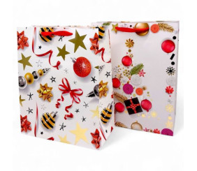 Пакет паперовий LARGE  XMAS 26x12,7x32,4  210gsm , асорті