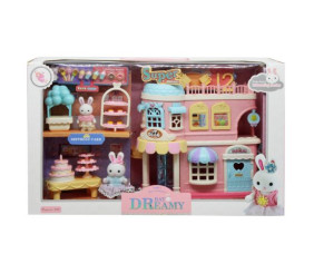 Будиночок з зайцями (2 поверхи, фігурки, аксесуари, прилавок з тістечками, в коробці)