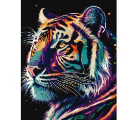 Картина за номерами з фарбами металік "Фантастичний тигр" ★★★★★