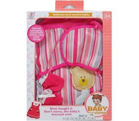Пелюшка для пупса з аксесуарами (у смужку)