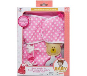 Пелюшка для пупса з аксесуарами (у горошок)