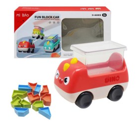 Машинка з блоками "Динозаврик" (рожевий)