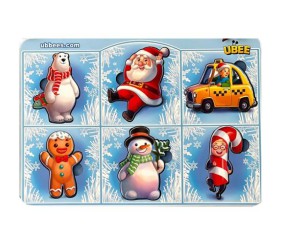 Деревʼяний вкладиш "Санта Клаус" (6 шт)