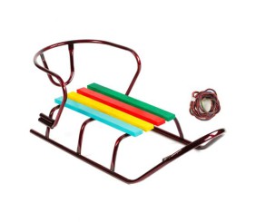 Сани "Люкс Класік" круглі полозья, без ручки (бордові)