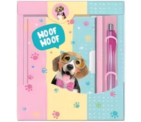 Набір із блокнотом на замочці "Песик в окулярах"
