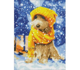 Алмазна мозаїка "Пухнастий друг" 30х40 см