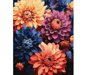 Картина за номерами "Барвисті жоржини"
