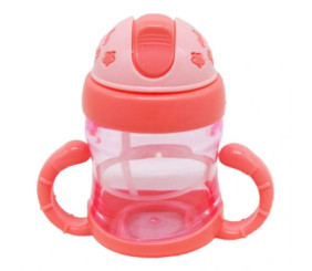 Поїльник з трубочкою, 150 мл, рожевий