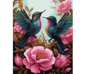 Картина за номерами з фарбами металік "Витончений колібрі" 40х50