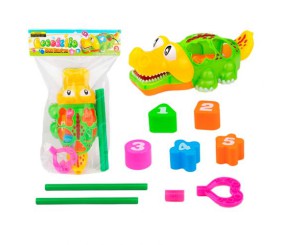 Каталка-сортер із ручкою "Крокодил"