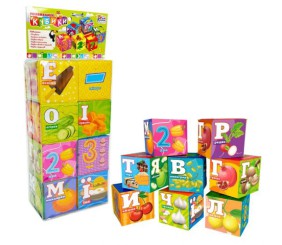 Мʼякі кубики з літерами "Їжа" (8 шт)