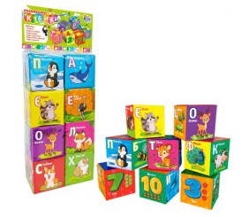 Мʼякі кубики з літерами "Тварини" (8 шт)