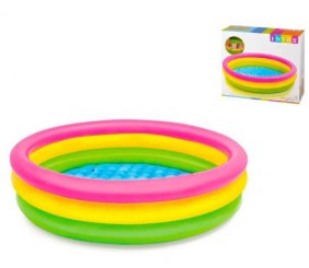 Басейн "Веселка" 3 кільця, розміром 114х25см, обсяг: 136л, вага: 1,2 кг, від 3 до 6 років