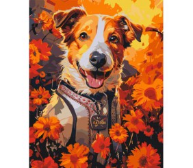 Картина по номерах "Патрон у квітах" 40x50 см