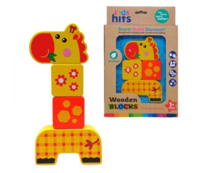 Деревʼяна іграшка-конструктор "Wooden Blocks: Жирафа", 4 елементи