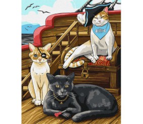 Картина за номерами "Пухнасті пірати" 40х50 см
