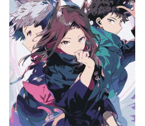 Картина за номерами "Аніме. Міцна дружба" 40х40 см