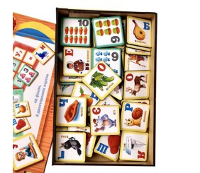 Деревʼяний ігровий набір "Лото: Абетка та цифри" (укр)