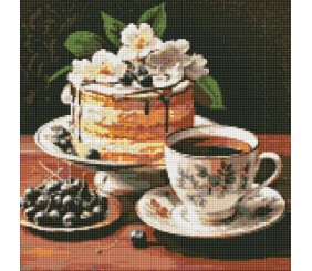 Алмазна мозаїка "Квіткові солодощі" 40х40 см