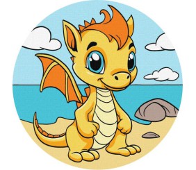 Картина за номерами (кругла) "Чарівний дракончик" d19 см ★★