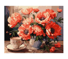 Картина за номерами "Букет із маками" 40х50 см