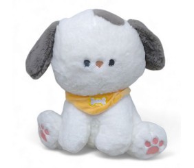 Мʼяка іграшка "Собачка", 30 см (білий+сірий)