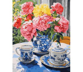 Картина за номерами "Чаювання на веранді" 40х50 см
