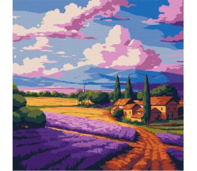 Картина за номерами "Лавандове поле" 30х30 см
