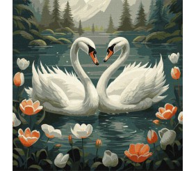 Картина за номерами "Лебедина вірніст" 40х40 см