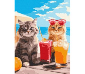 Картина за номерами "Котики на відпочинку" 30х40 см