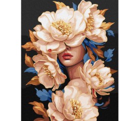 Картина за номерами з фарбами металік "Квіткова красуня" 40х50 см