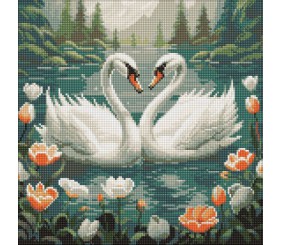 Алмазна мозаїка "Лебедина вірність" 40х40 см