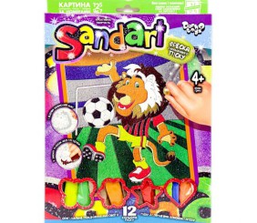 Фреска з кольорового піску "Sandart" лев